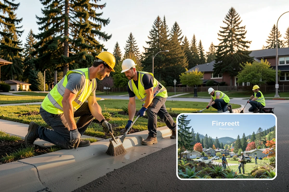 Public Space Cleanup in Fircrest, Pierce County, WA - A combined cleaning visit rather than separate single-task trips