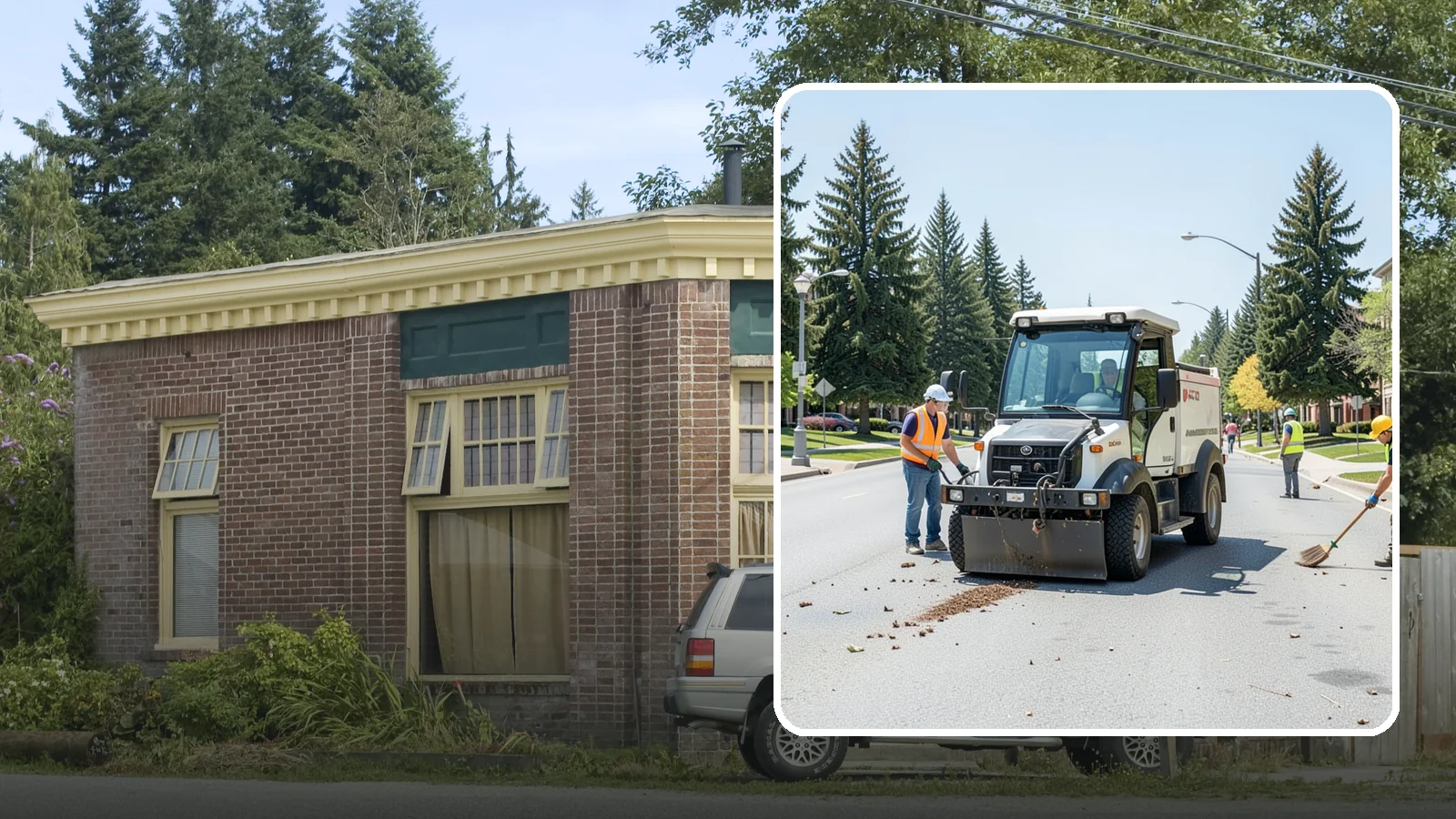Public Space Cleanup in Hamilton, Skagit County, WA - Comprehensive cleaning of downtown cores, plazas, and civic gathering spaces on a scheduled basis.