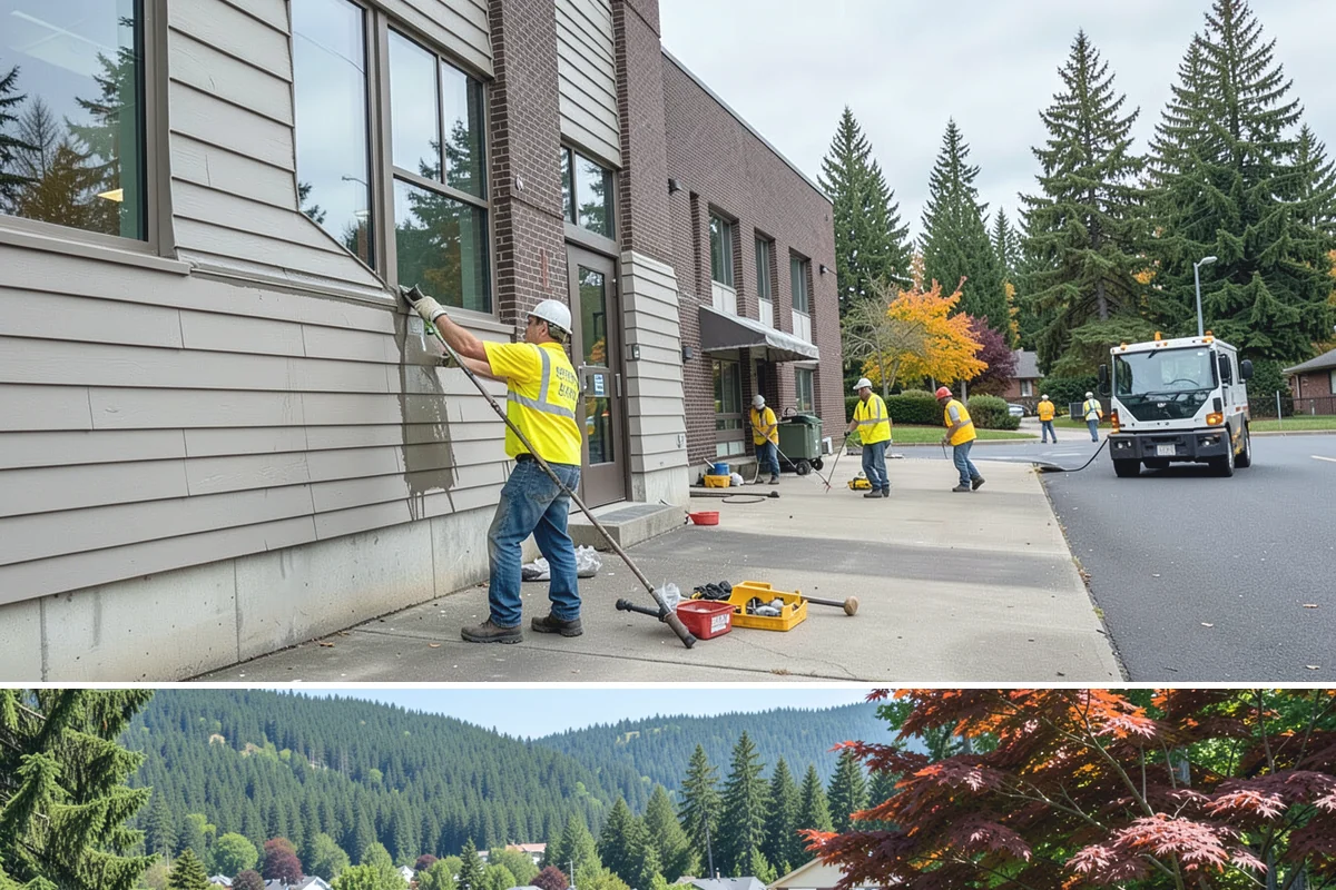 Public Space Cleanup in Index, Snohomish County, WA - Service continues year-round, intensifying during summer events and holiday shopping periods when downtown foot traffic peaks.