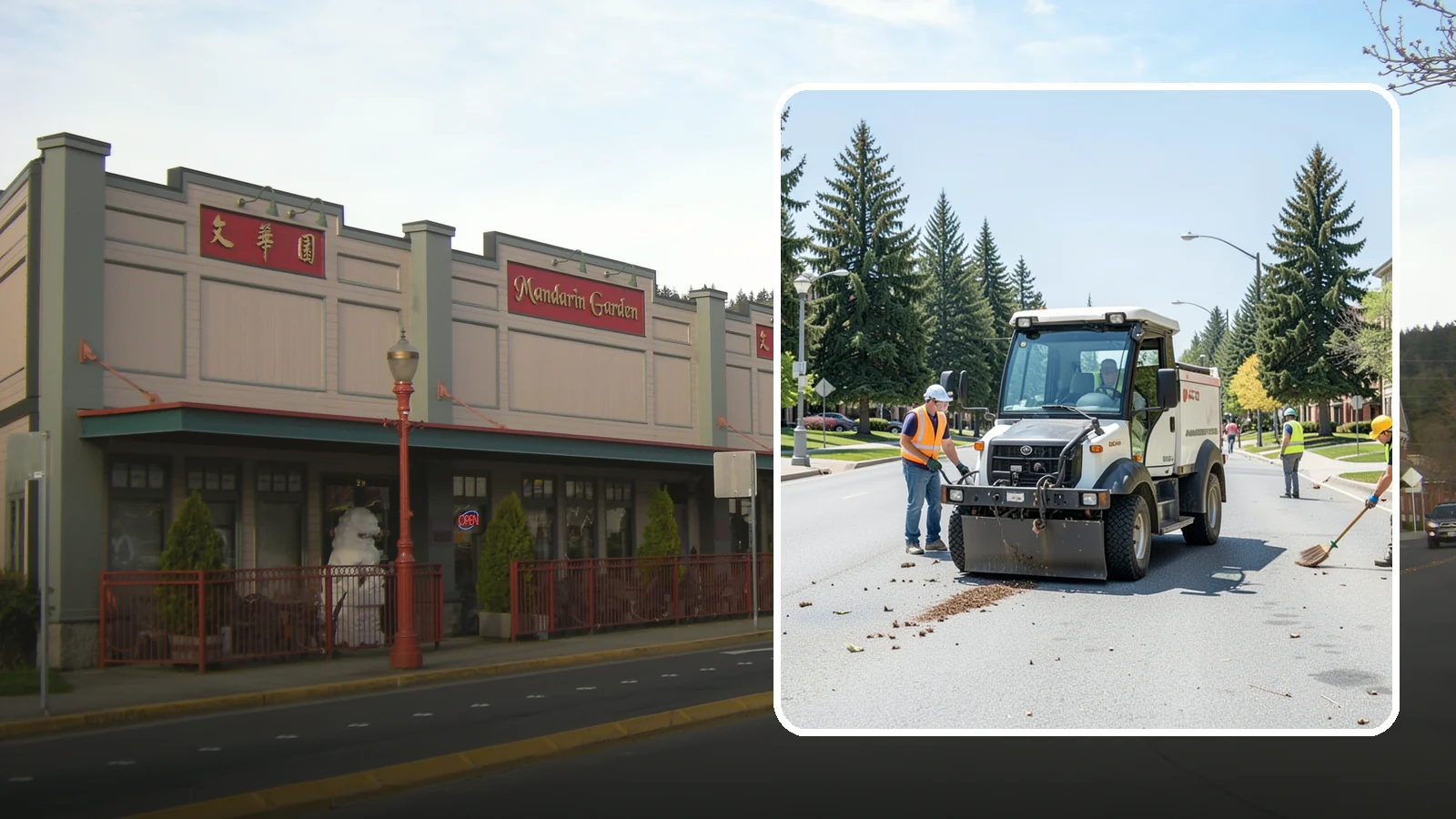 Public Space Cleanup in Issaquah, King County, WA - Comprehensive cleaning of downtown cores, plazas, and civic gathering spaces on a scheduled basis.