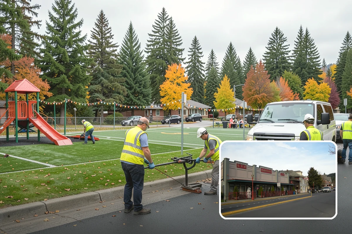 Public Space Cleanup in Issaquah, King County, WA - A combined cleaning visit rather than separate single-task trips