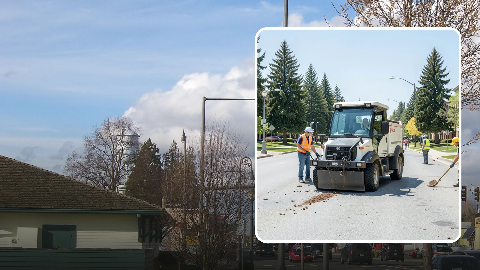 Public Space Cleanup in Marysville, Snohomish County, WA - Comprehensive cleaning of downtown cores, plazas, and civic gathering spaces on a scheduled basis.