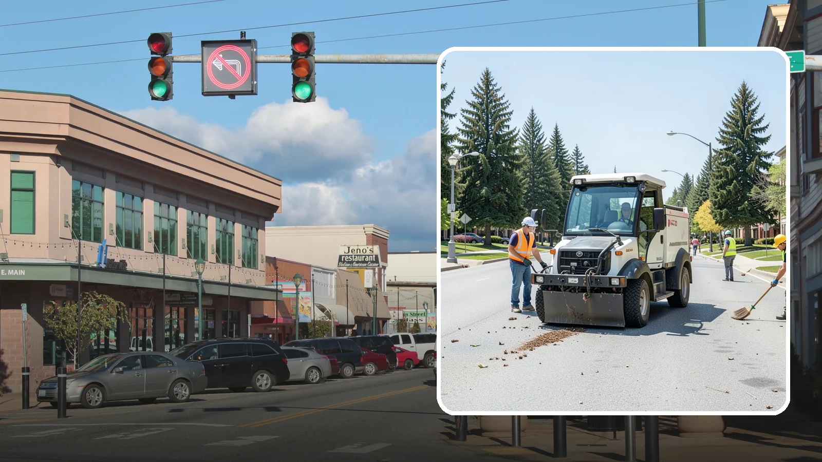 Public Space Cleanup in Monroe, Snohomish County, WA - Comprehensive cleaning of downtown cores, plazas, and civic gathering spaces on a scheduled basis.