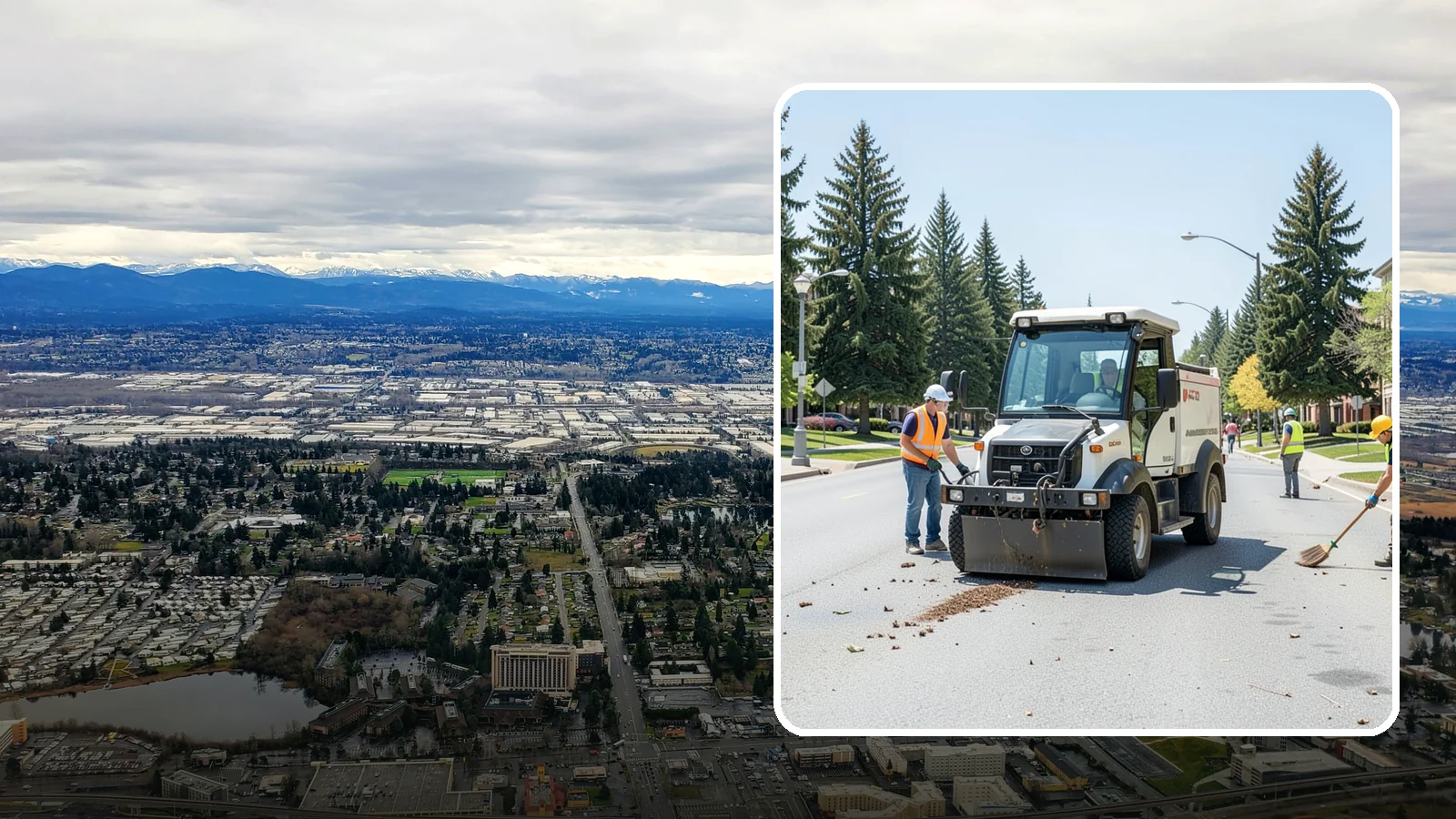Public Space Cleanup in SeaTac, King County, WA - Comprehensive cleaning of downtown cores, plazas, and civic gathering spaces on a scheduled basis.