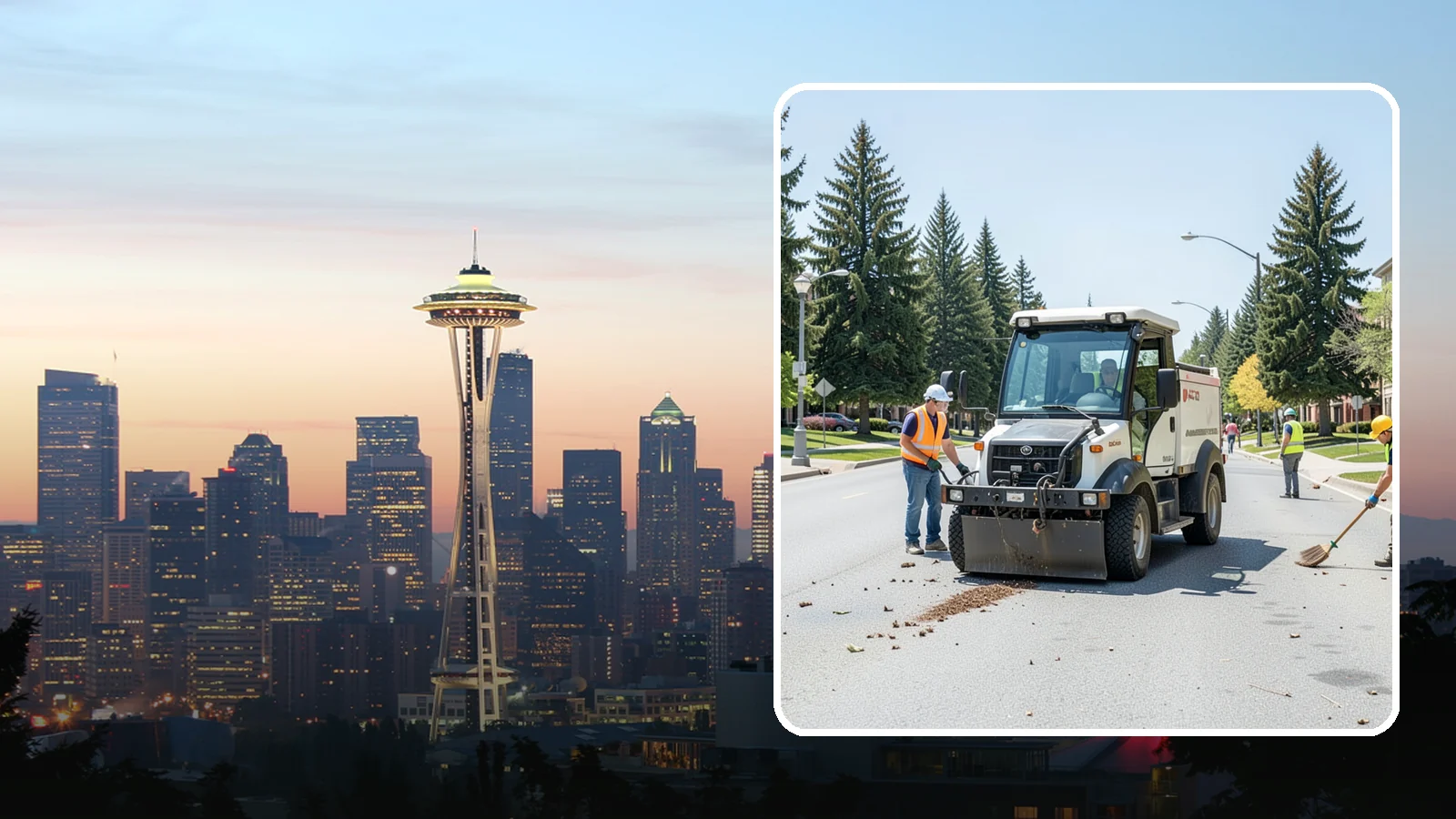 Public Space Cleanup in Seattle, King County, WA - Comprehensive cleaning of downtown cores, plazas, and civic gathering spaces on a scheduled basis.