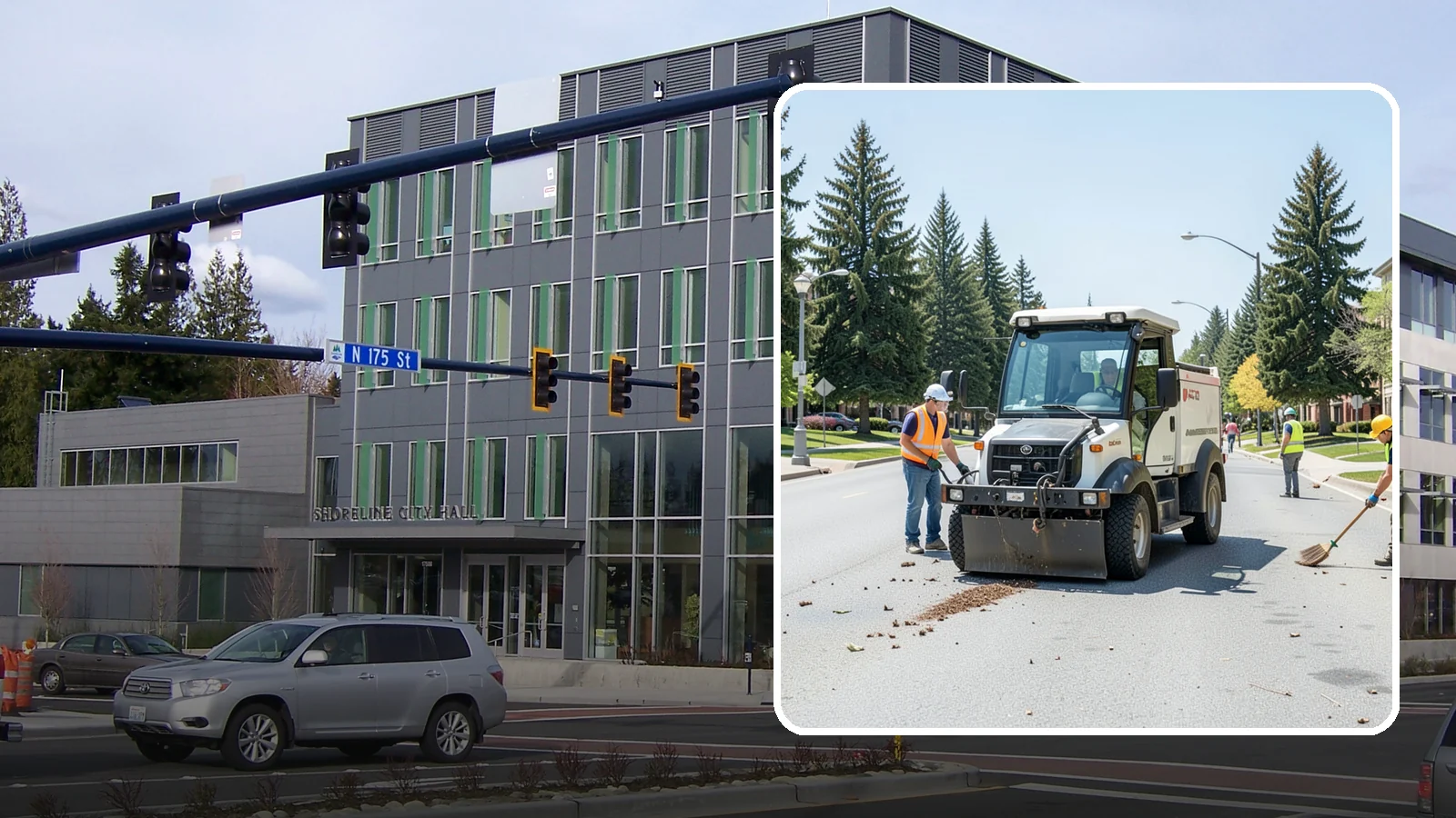Public Space Cleanup in Shoreline, King County, WA - Comprehensive cleaning of downtown cores, plazas, and civic gathering spaces on a scheduled basis.