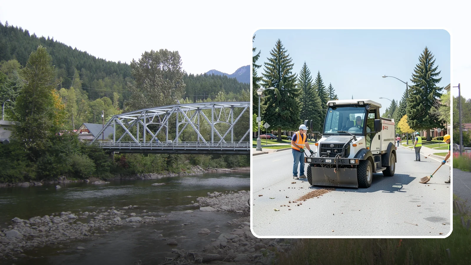 Public Space Cleanup in Skykomish, King County, WA - Comprehensive cleaning of downtown cores, plazas, and civic gathering spaces on a scheduled basis.
