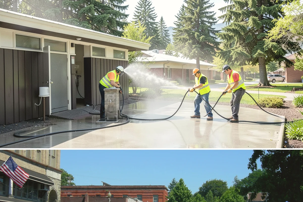 Public Space Cleanup in Snohomish, Snohomish County, WA - Service continues year-round, intensifying during summer events and holiday shopping periods when downtown foot traffic peaks.