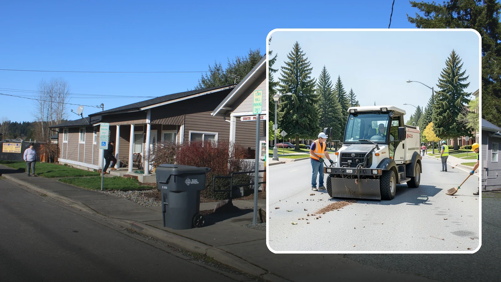 Public Space Cleanup in South Prairie, Pierce County, WA - Comprehensive cleaning of downtown cores, plazas, and civic gathering spaces on a scheduled basis.