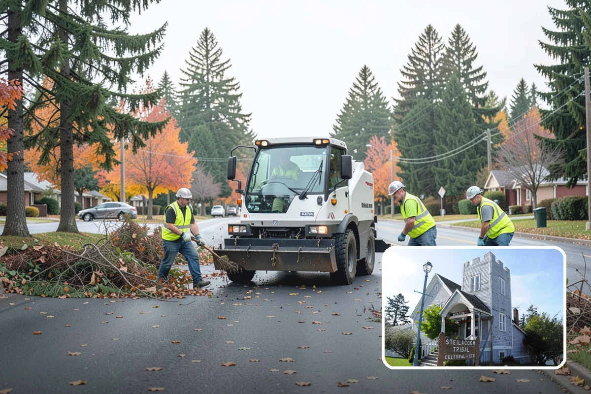 Public Space Cleanup in Steilacoom, Pierce County, WA - A combined cleaning visit rather than separate single-task trips