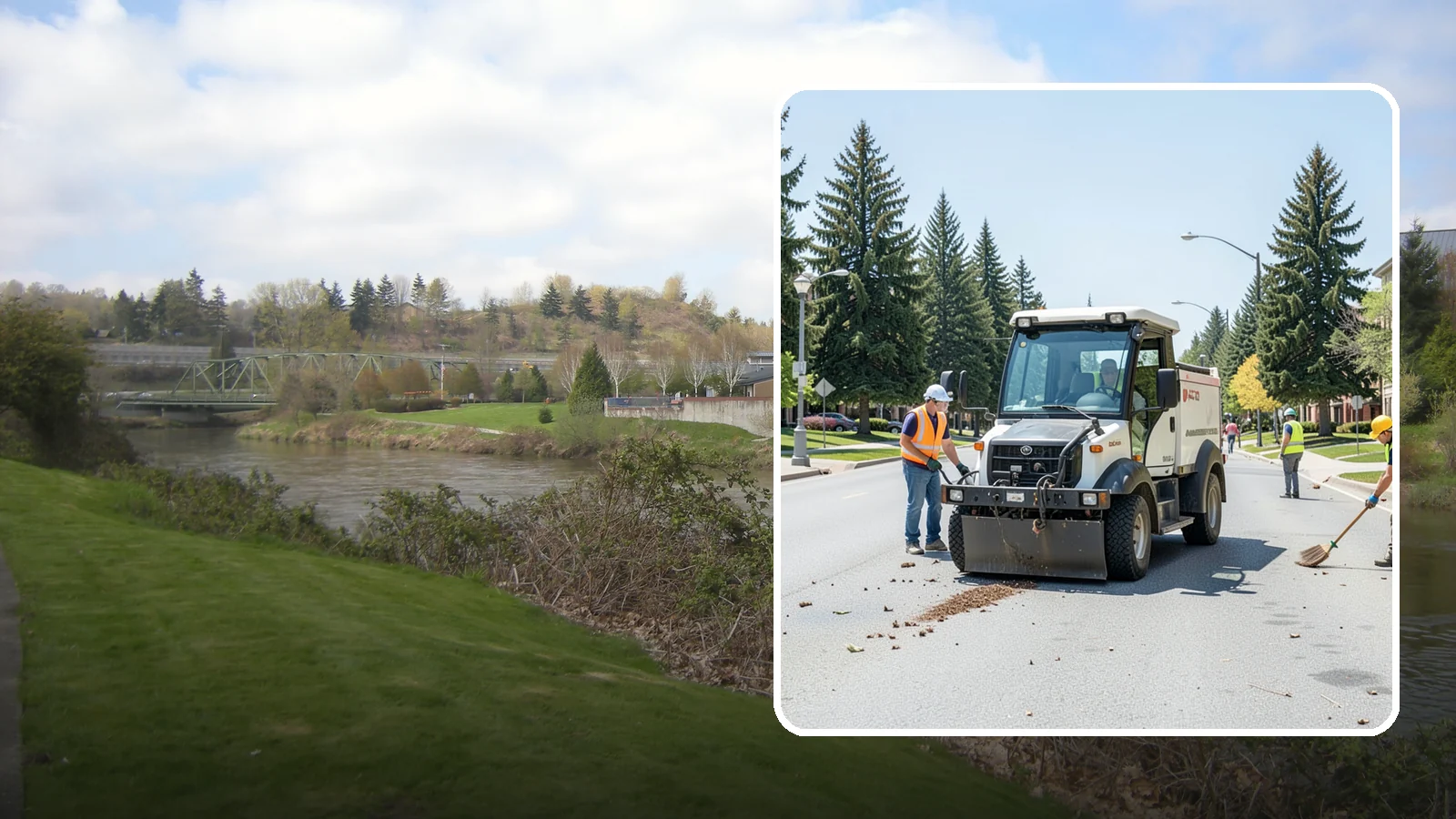 Public Space Cleanup in Tukwila, King County, WA - Comprehensive cleaning of downtown cores, plazas, and civic gathering spaces on a scheduled basis.