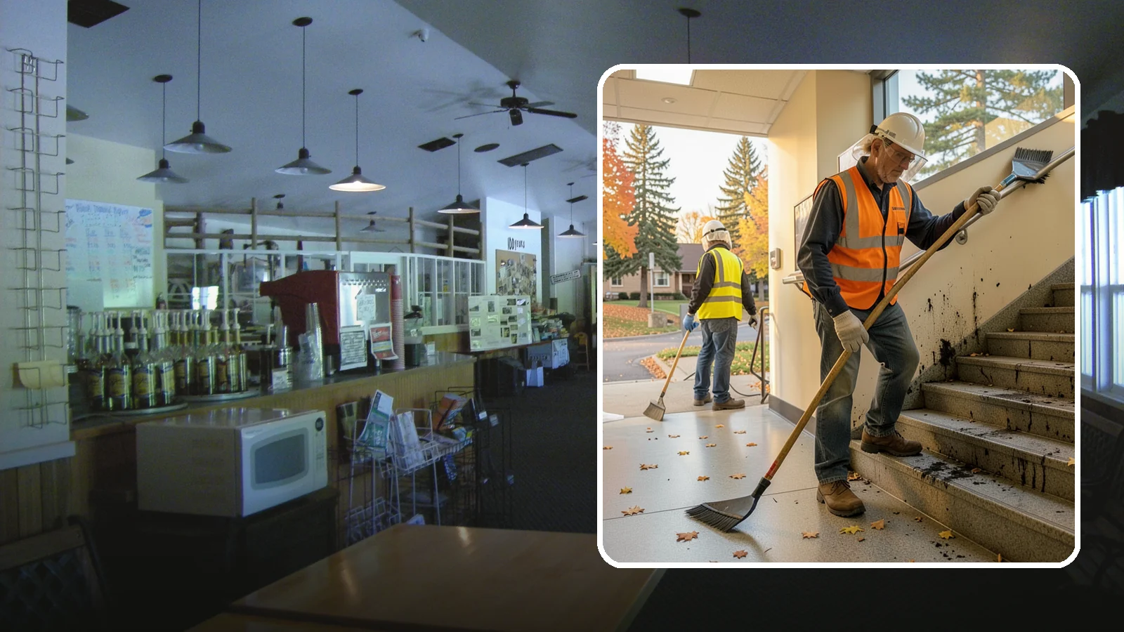 Public Stairwell Cleaning in Black Diamond, King County, WA - We clean public stairwells and stair towers to remove grime, odors, and biohazards for Western Washington facilities.