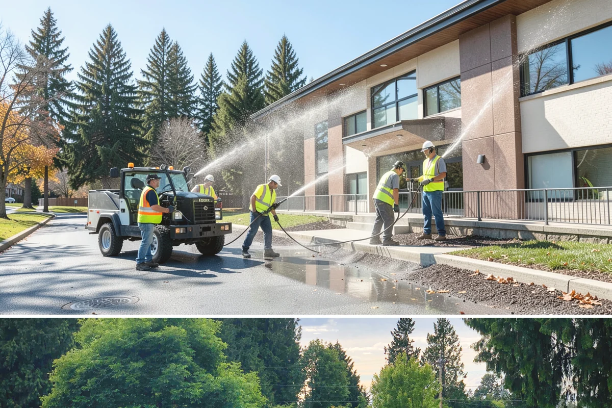 Public Stairwell Cleaning in Bonney Lake, Pierce County, WA - Stairwell cleaning is performed year-round since the enclosed spaces are unaffected by weather, with frequency set by usage and...