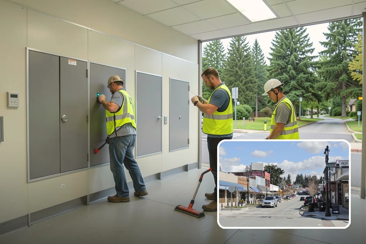 Public Stairwell Cleaning in Bothell, King County, WA - Disinfecting cleaning removes odors and sanitation hazards