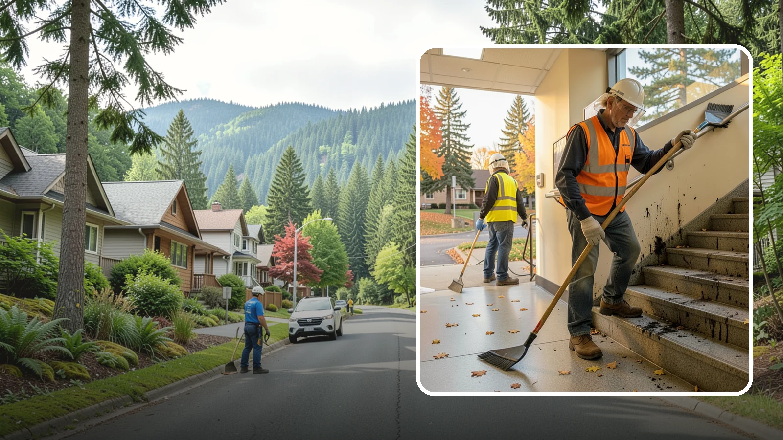 Public Stairwell Cleaning in Darrington, Snohomish County, WA - We clean public stairwells and stair towers to remove grime, odors, and biohazards for Western Washington facilities.