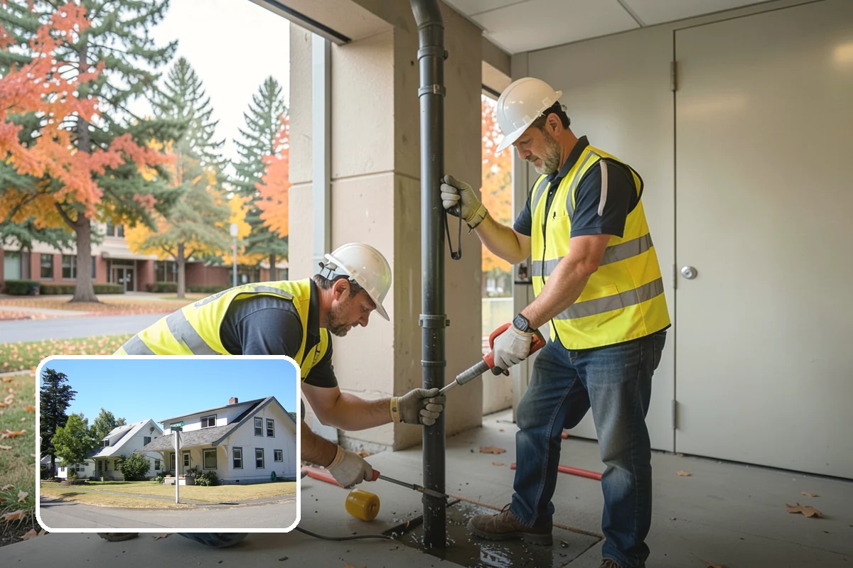 Public Stairwell Cleaning in DuPont, Pierce County, WA - Disinfecting cleaning removes odors and sanitation hazards