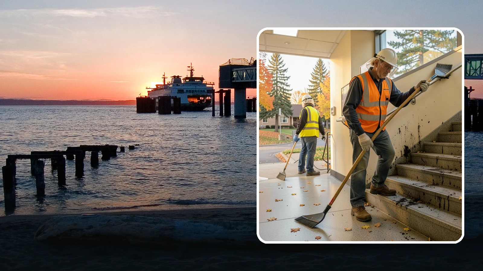 Public Stairwell Cleaning in Edmonds, Snohomish County, WA - We clean public stairwells and stair towers to remove grime, odors, and biohazards for Western Washington facilities.