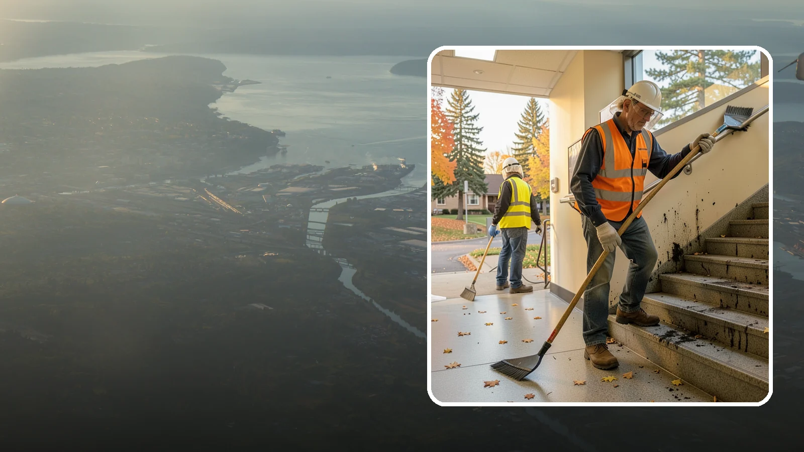 Public Stairwell Cleaning in Fife, Pierce County, WA - We clean public stairwells and stair towers to remove grime, odors, and biohazards for Western Washington facilities.