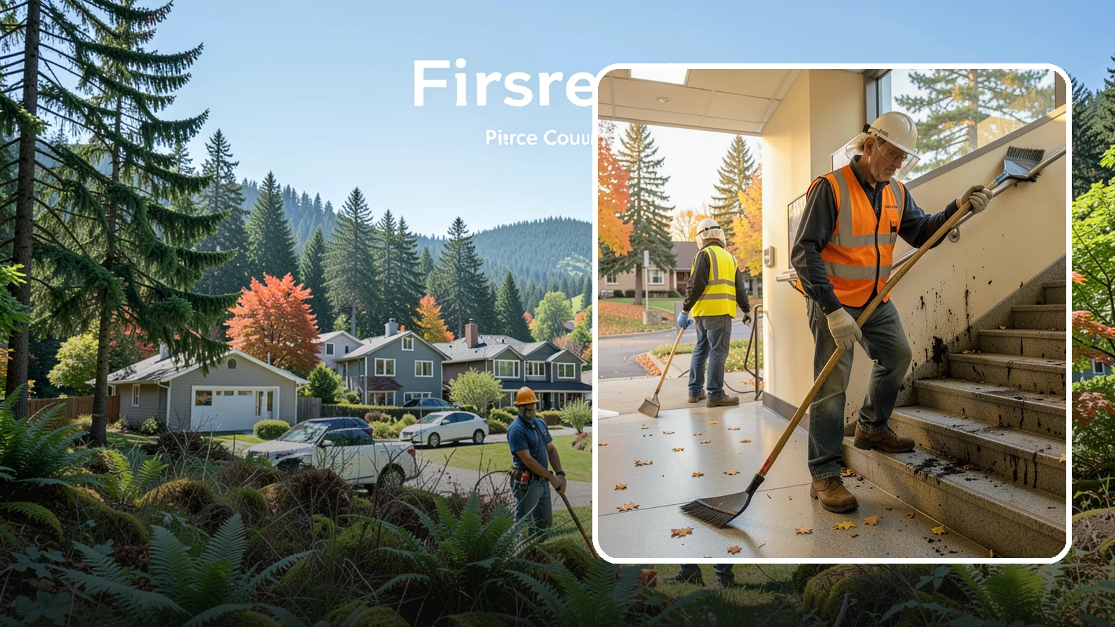 Public Stairwell Cleaning in Fircrest, Pierce County, WA - We clean public stairwells and stair towers to remove grime, odors, and biohazards for Western Washington facilities.