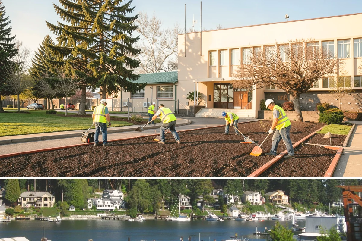 Public Stairwell Cleaning in Gig Harbor, Pierce County, WA - Stairwell cleaning is performed year-round since the enclosed spaces are unaffected by weather, with frequency set by usage and...