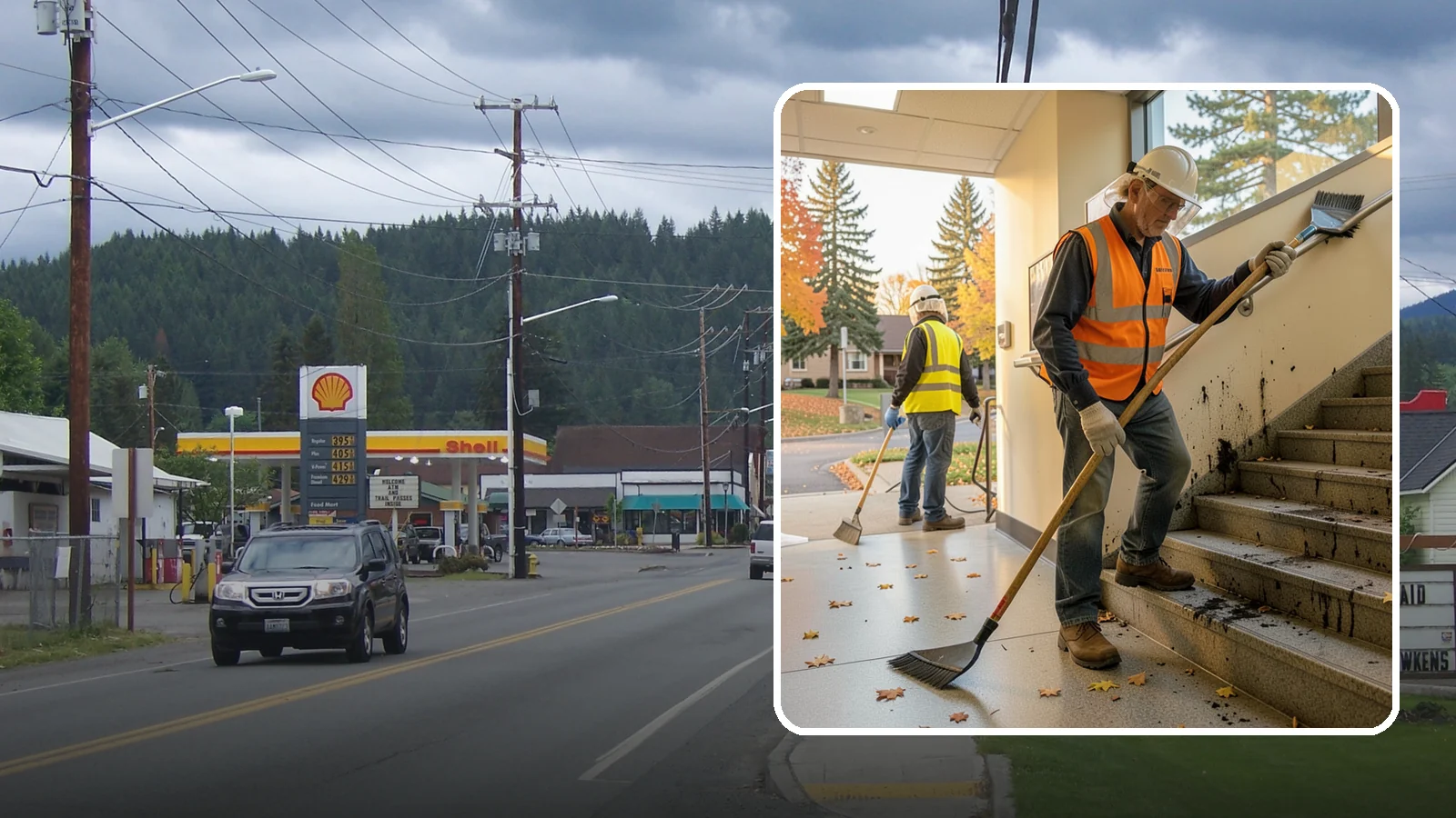 Public Stairwell Cleaning in Granite Falls, Snohomish County, WA - We clean public stairwells and stair towers to remove grime, odors, and biohazards for Western Washington facilities.