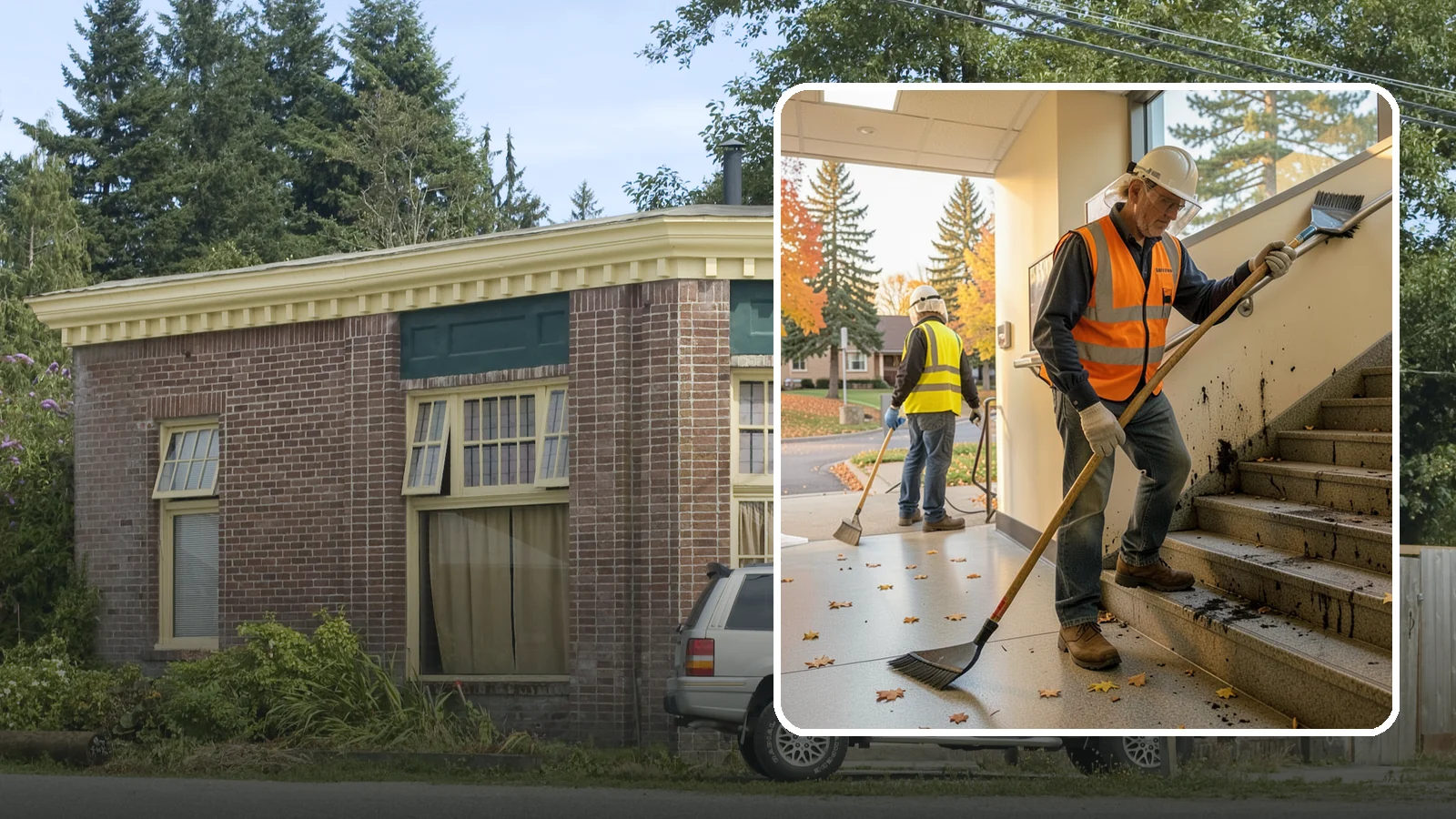 Public Stairwell Cleaning in Hamilton, Skagit County, WA - We clean public stairwells and stair towers to remove grime, odors, and biohazards for Western Washington facilities.