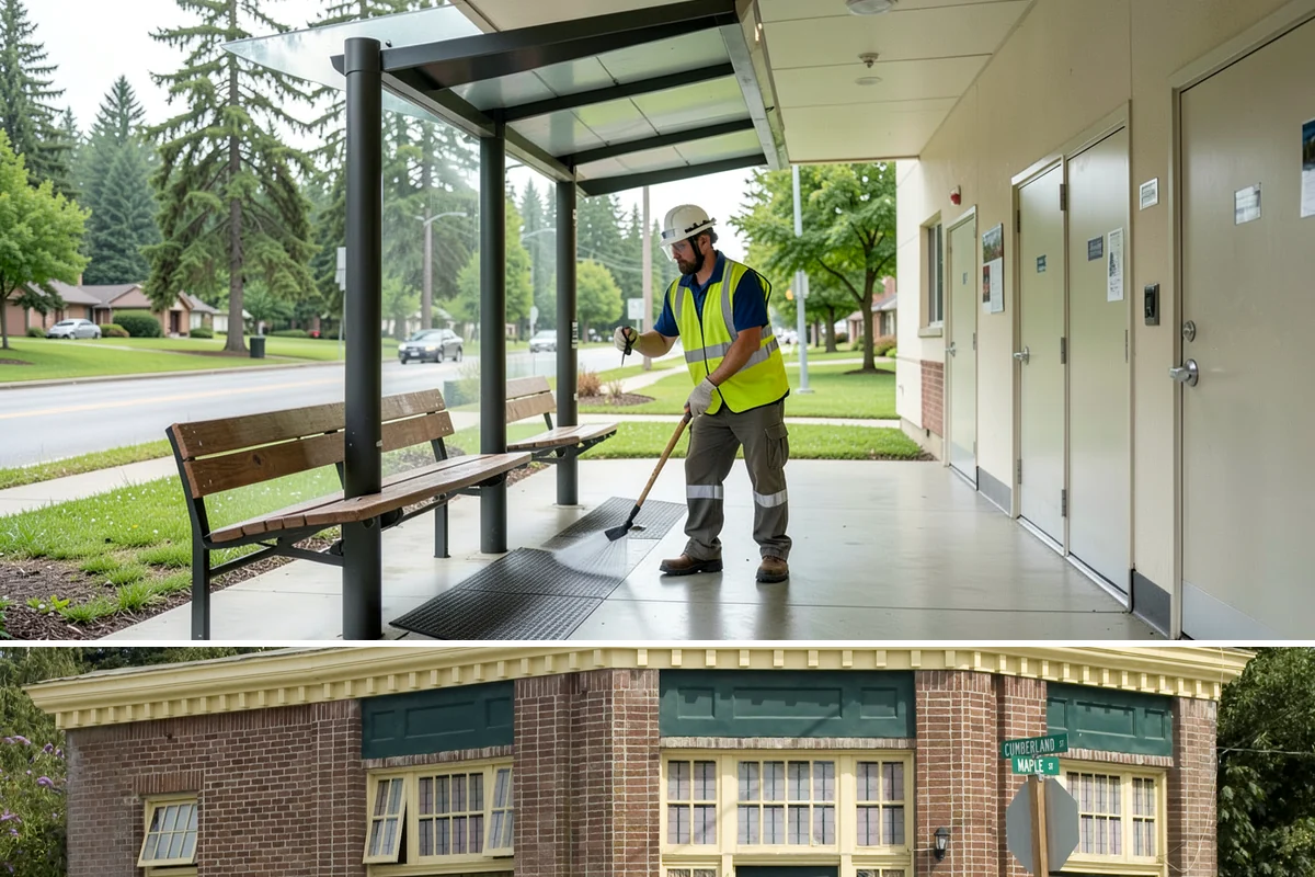 Public Stairwell Cleaning in Hamilton, Skagit County, WA - Stairwell cleaning is performed year-round since the enclosed spaces are unaffected by weather, with frequency set by usage and...