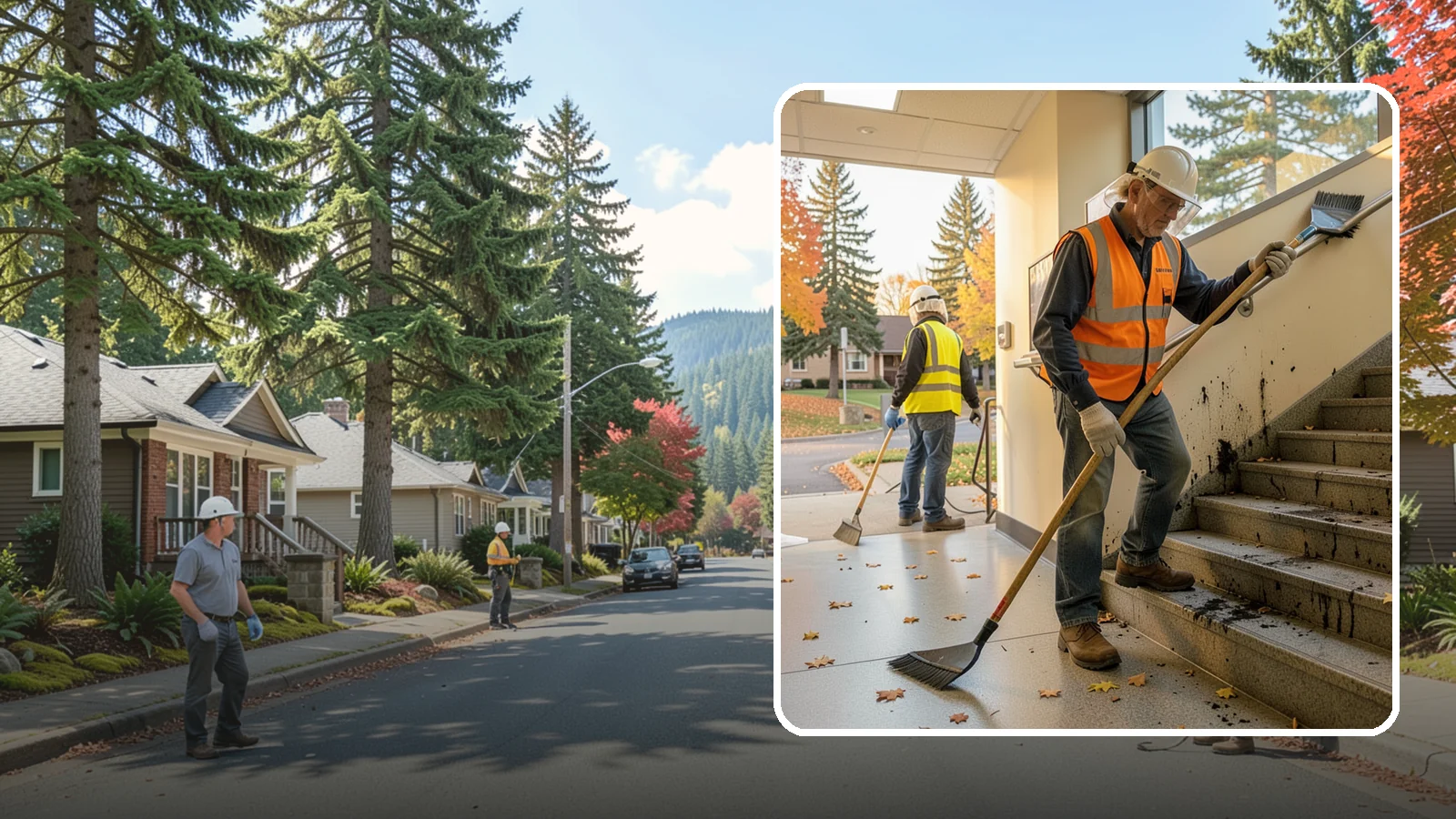 Public Stairwell Cleaning in Hunts Point, King County, WA - We clean public stairwells and stair towers to remove grime, odors, and biohazards for Western Washington facilities.