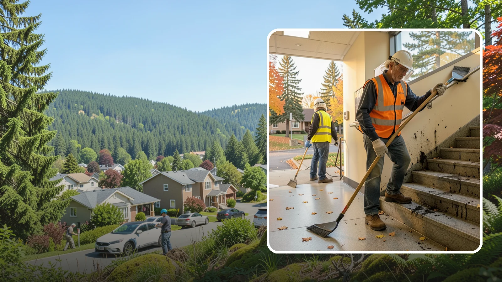 Public Stairwell Cleaning in Index, Snohomish County, WA - We clean public stairwells and stair towers to remove grime, odors, and biohazards for Western Washington facilities.