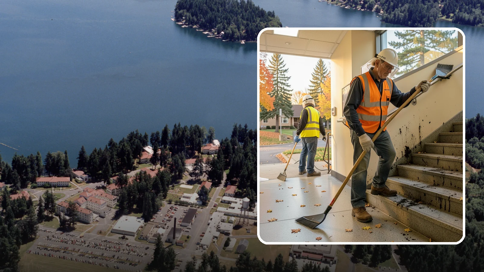 Public Stairwell Cleaning in Lakewood, Pierce County, WA - We clean public stairwells and stair towers to remove grime, odors, and biohazards for Western Washington facilities.