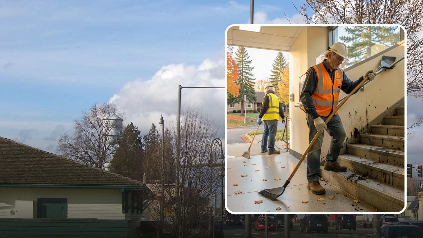 Public Stairwell Cleaning in Marysville, Snohomish County, WA - We clean public stairwells and stair towers to remove grime, odors, and biohazards for Western Washington facilities.