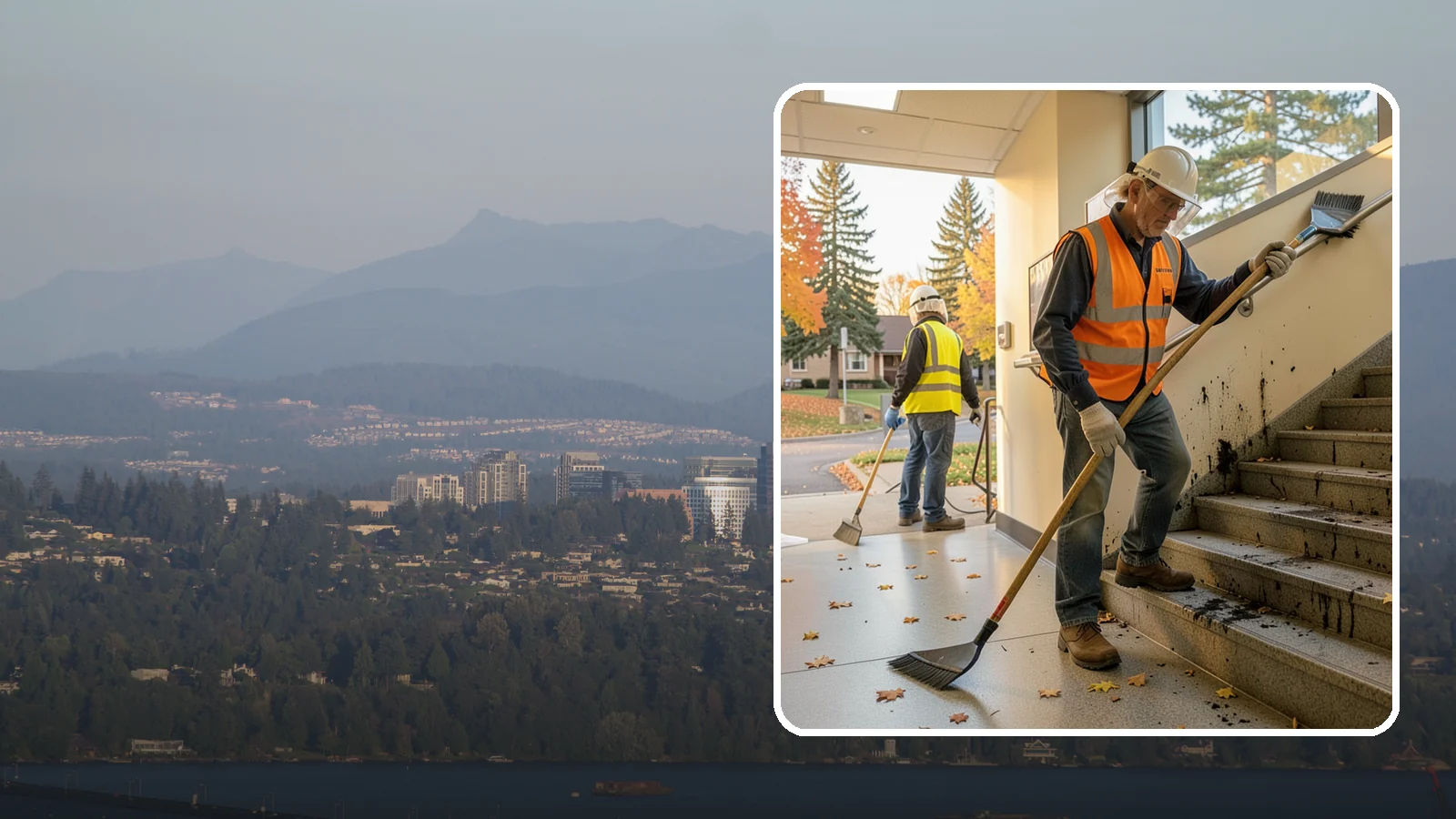Public Stairwell Cleaning in Medina, King County, WA - We clean public stairwells and stair towers to remove grime, odors, and biohazards for Western Washington facilities.