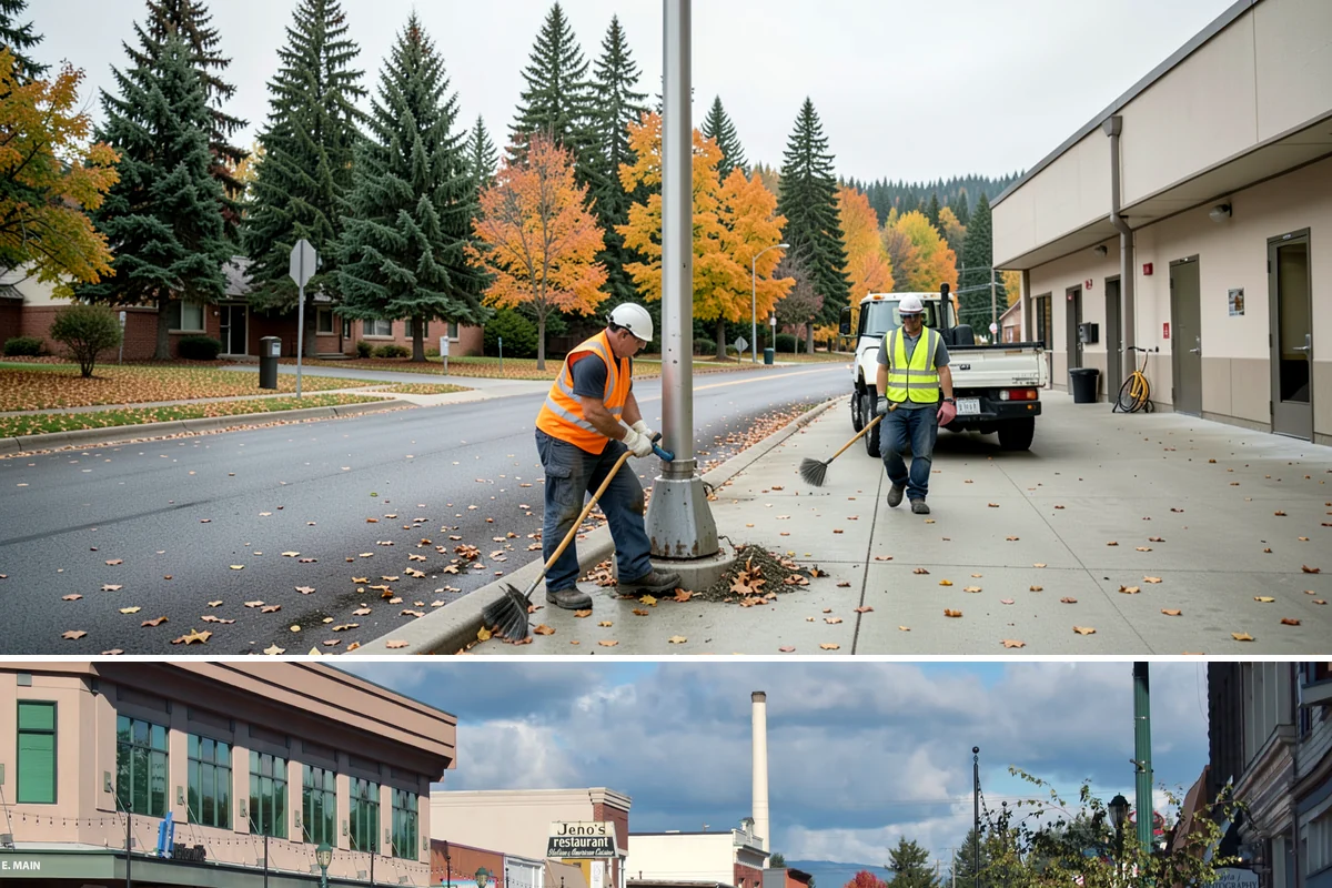 Public Stairwell Cleaning in Monroe, Snohomish County, WA - Stairwell cleaning is performed year-round since the enclosed spaces are unaffected by weather, with frequency set by usage and...