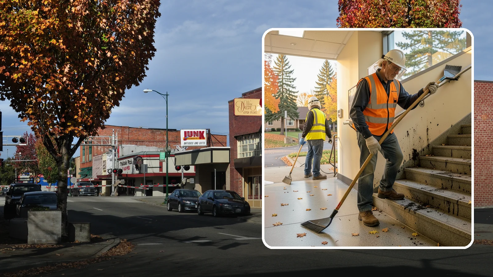 Public Stairwell Cleaning in Puyallup, Pierce County, WA - We clean public stairwells and stair towers to remove grime, odors, and biohazards for Western Washington facilities.