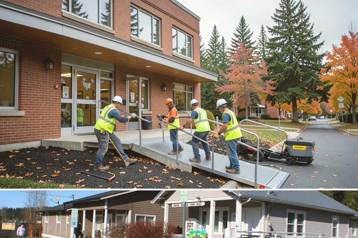 Public Stairwell Cleaning in South Prairie, Pierce County, WA - Stairwell cleaning is performed year-round since the enclosed spaces are unaffected by weather, with frequency set by usage and...