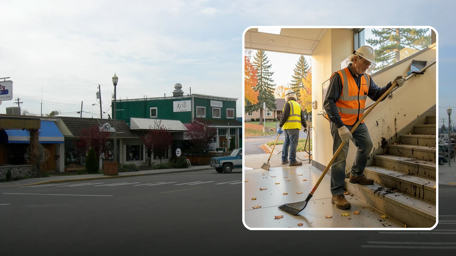 Public Stairwell Cleaning in Stanwood, Snohomish County, WA - We clean public stairwells and stair towers to remove grime, odors, and biohazards for Western Washington facilities.