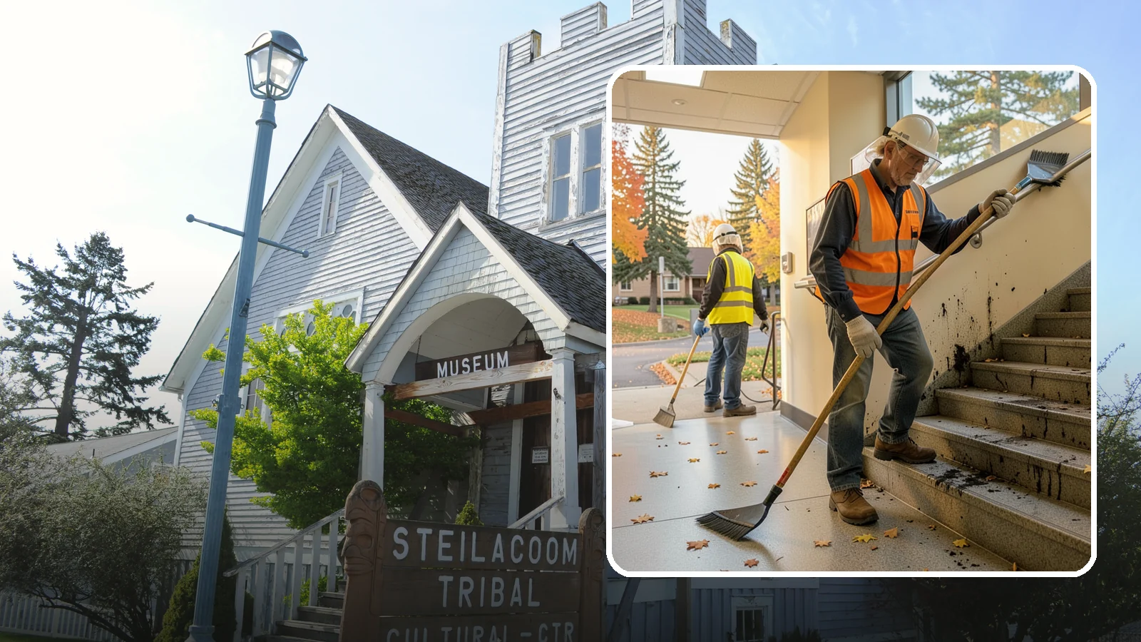 Public Stairwell Cleaning in Steilacoom, Pierce County, WA - We clean public stairwells and stair towers to remove grime, odors, and biohazards for Western Washington facilities.