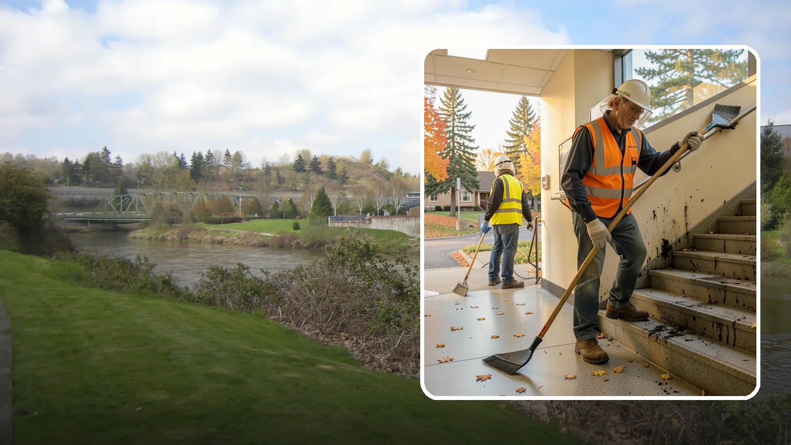 Public Stairwell Cleaning in Tukwila, King County, WA - We clean public stairwells and stair towers to remove grime, odors, and biohazards for Western Washington facilities.
