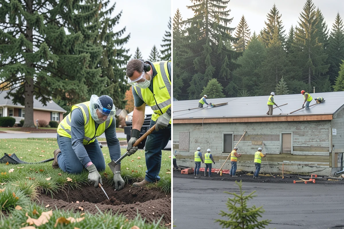 Rain Garden Maintenance in Buckley, Pierce County, WA - Inspect plantings, mulch depth, and inlet and overflow points