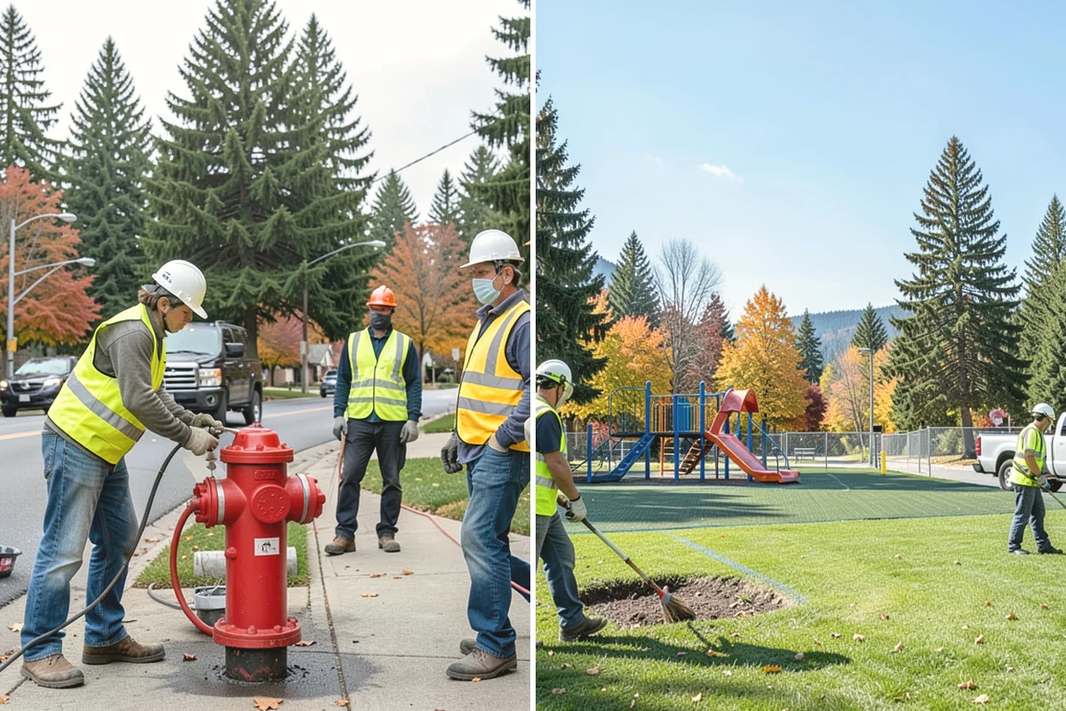 Rain Garden Maintenance in Issaquah, King County, WA - Inspect plantings, mulch depth, and inlet and overflow points