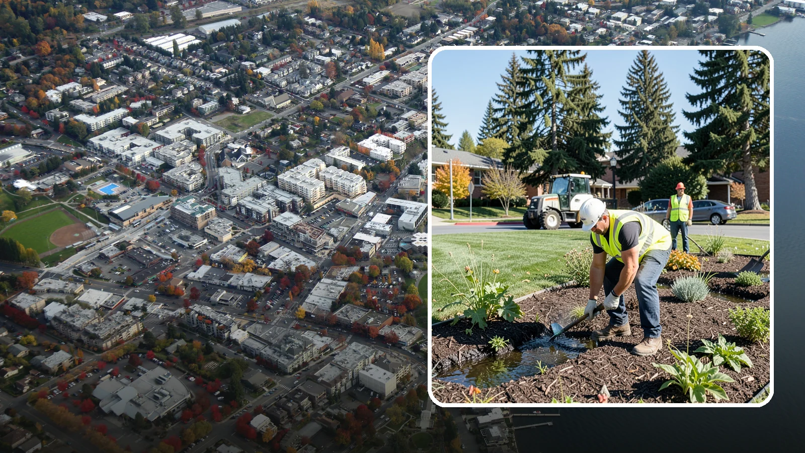 Rain Garden Maintenance in Kirkland, King County, WA - Upkeep of rain garden plantings, mulch, and infiltration surfaces to preserve treatment function.