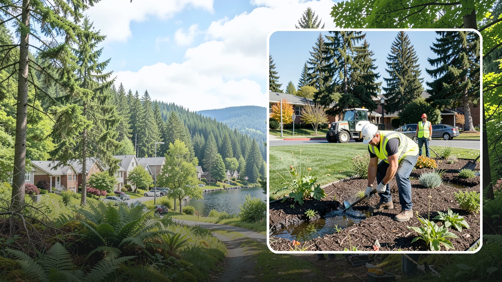 Rain Garden Maintenance in Lake Forest Park, King County, WA - Upkeep of rain garden plantings, mulch, and infiltration surfaces to preserve treatment function.