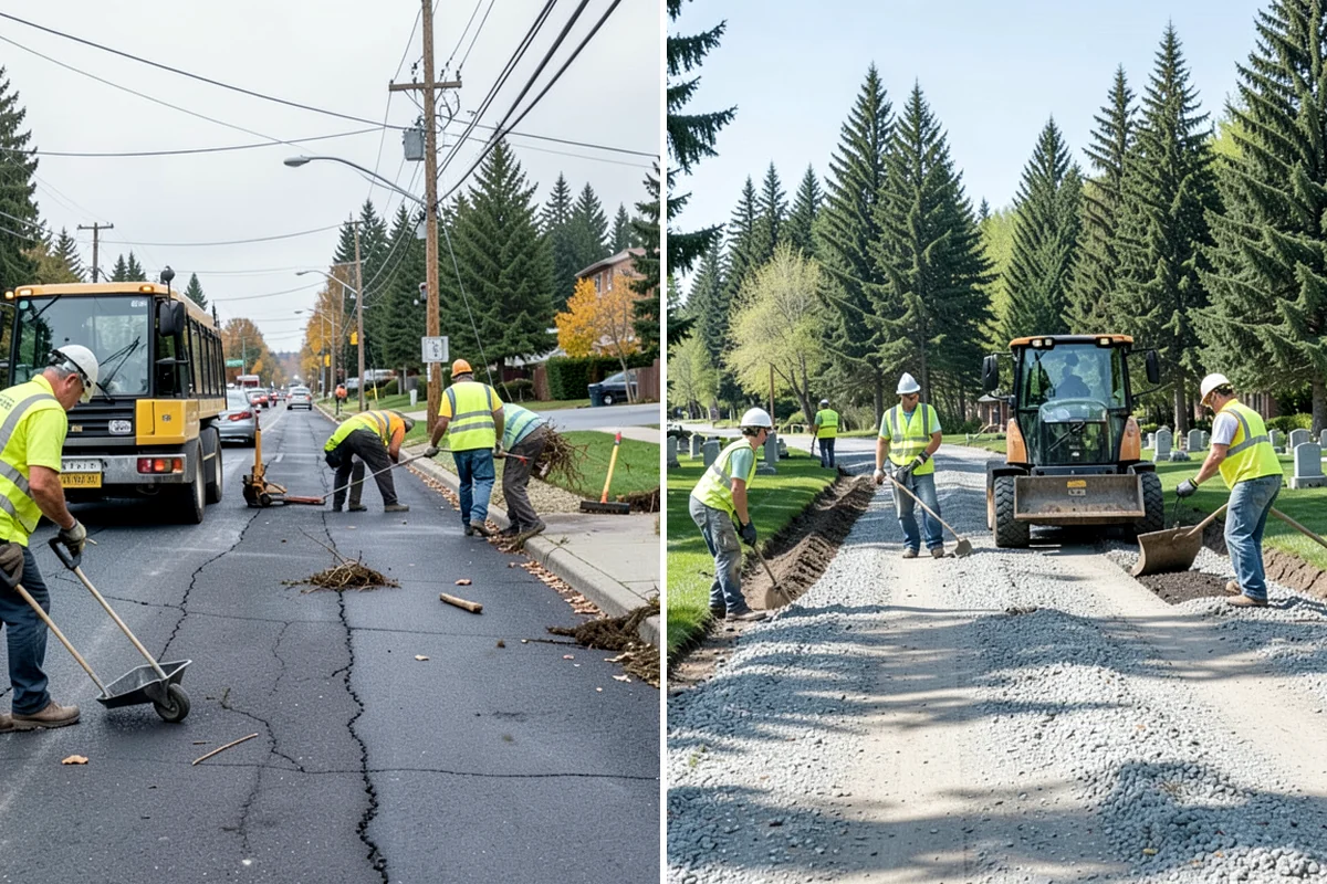 Rain Garden Maintenance in Lake Forest Park, King County, WA - Inspect plantings, mulch depth, and inlet and overflow points