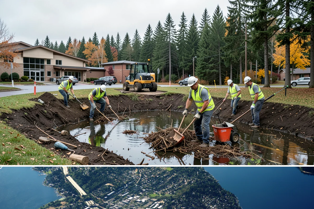 Rain Garden Maintenance in Mercer Island, King County, WA - Planting and mulching are scheduled for spring and early fall, aligning with the wet planting window Pacific Northwest natives...