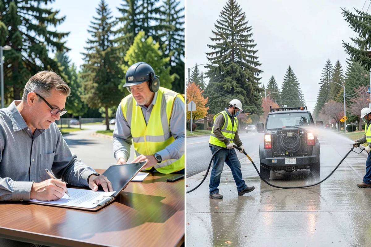 Rain Garden Maintenance in Snoqualmie, King County, WA - Inspect plantings, mulch depth, and inlet and overflow points