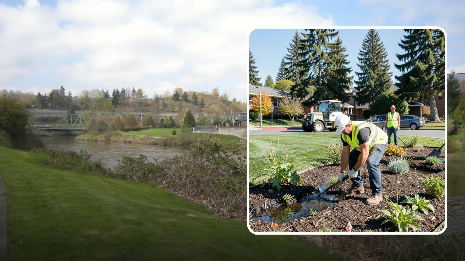 Rain Garden Maintenance in Tukwila, King County, WA - Upkeep of rain garden plantings, mulch, and infiltration surfaces to preserve treatment function.