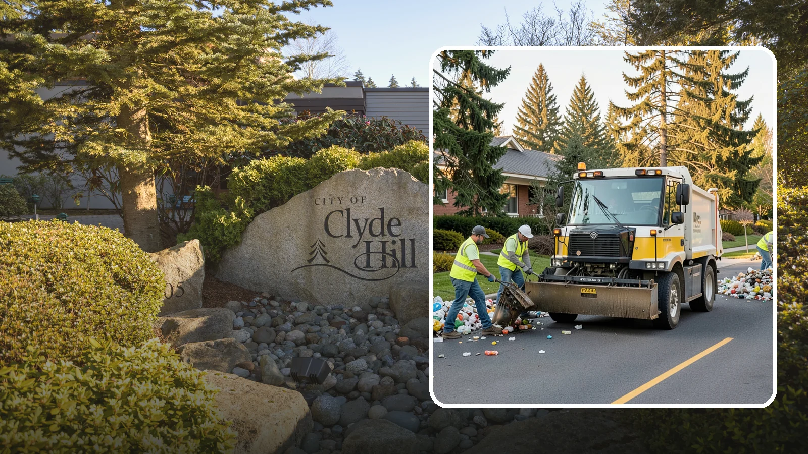 Recycling Collection Support in Clyde Hill, King County, WA - Supplemental collection and sorting support for public-space recycling and diversion programs.