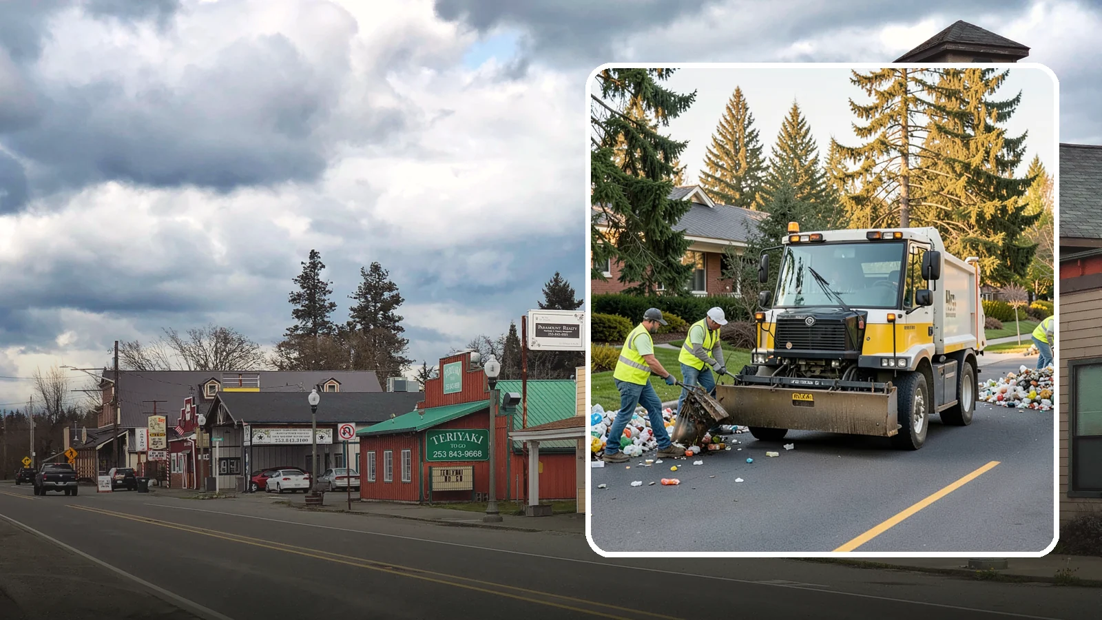 Recycling Collection Support in Roy, Pierce County, WA - Supplemental collection and sorting support for public-space recycling and diversion programs.