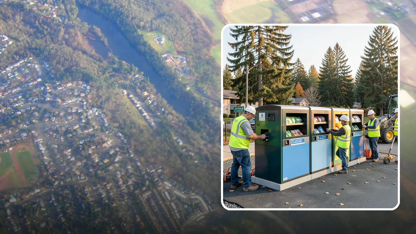 Recycling Station Installation in Algona, King County, WA - We install multi-stream recycling stations with clear labeling to support your diversion goals.