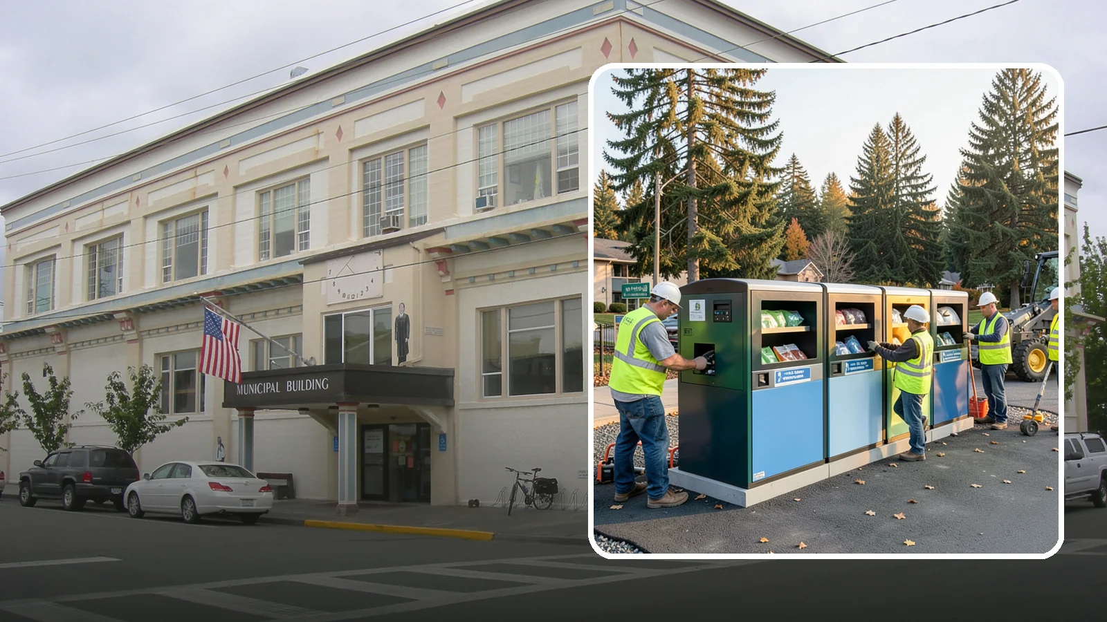 Recycling Station Installation in Anacortes, Skagit County, WA - We install multi-stream recycling stations with clear labeling to support your diversion goals.
